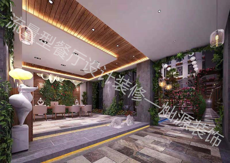 水泥工業(yè)風餐廳設(shè)計裝修效果圖—燦源裝飾