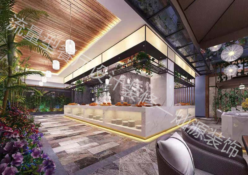 水泥工業(yè)風餐廳設(shè)計裝修效果圖—燦源裝飾